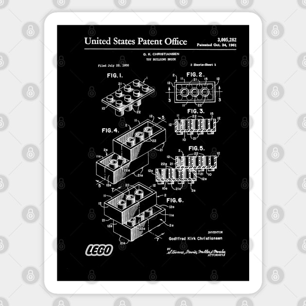 Lego Brick Patent White Sticker by Luve